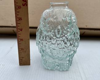 Clear Glass Owl Bank $6.00