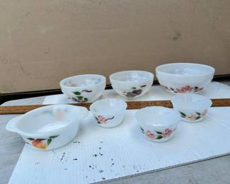 Fire King Flower Painted Bowls $18.00 all