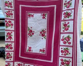 Pink Flower Tablecloth $8.00