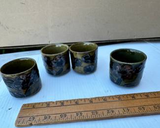 4 Pottery Cups $8.00
