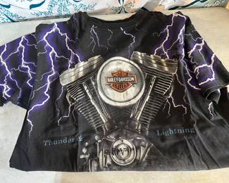 Harley Davidson Thunder and Lightning Shirt no size, but looks like an XXL $65.00