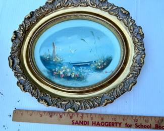 Sarah Jewett Oval Seashore Original Art $18.00