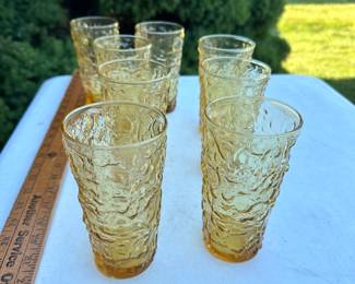 8 Amber Anchor Hocking Glasses $10.00