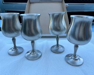 4 Pewter Cups $8.00 one is wonky