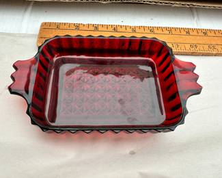 Anchor Hocking Ruby Red dish $6.00