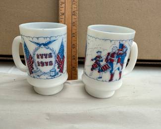 Bicentennial Milk Glass 2 Mugs $8.00