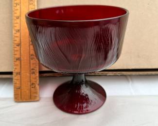 Hoosier Glass Ruby Red Candy Bowl $9.00