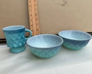 Fire King Kimberly 2 Bowls and Mug $10.00 set