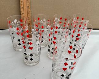 8 Libby Playing Cards Glasses $18.00