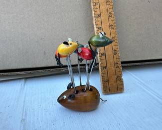 Counterpoint Mouse Cocktail Forks with Holder $12.00