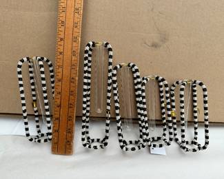  McKenzie Childs Interlocking Black and White Bud Vases Set of 5 $40.00