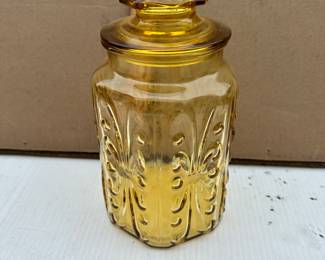 Imperial Glass Yellow Canister $8.00