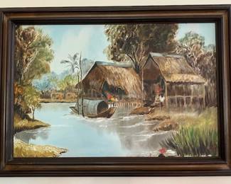 Surin oil on canvas original art.