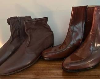 Florsheim boots on right, soft leather half boots.