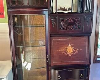 Antique Mahagany side by side cabinet with writing desk