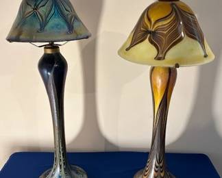 Joe Clearman art glass lamps from Swallowtail Studios in California