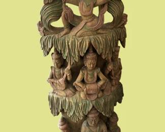Wood carved 45" tall, Burma.