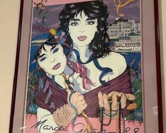 New Orleans Mardi Gras, 1989 poster. Numbered, 639/1000 and signed.