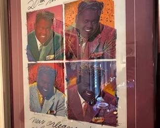 1989 New Orleans Jazz Festival, "Fats Domino" , signed by Richard Thomas and numbered 254/2500, 29"x39". 