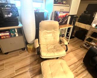 Leather Chair & Ottoman - Floor Lamp….