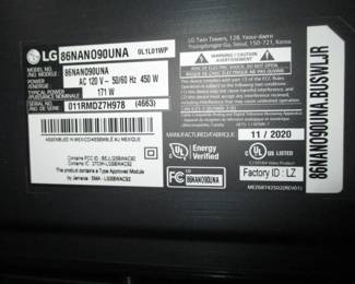 86" LG Flat Screen TV