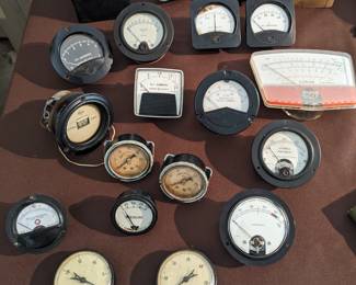 Vintage D.C. Amperes Meters