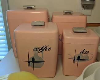 MCM Vintage Pink Cannisters