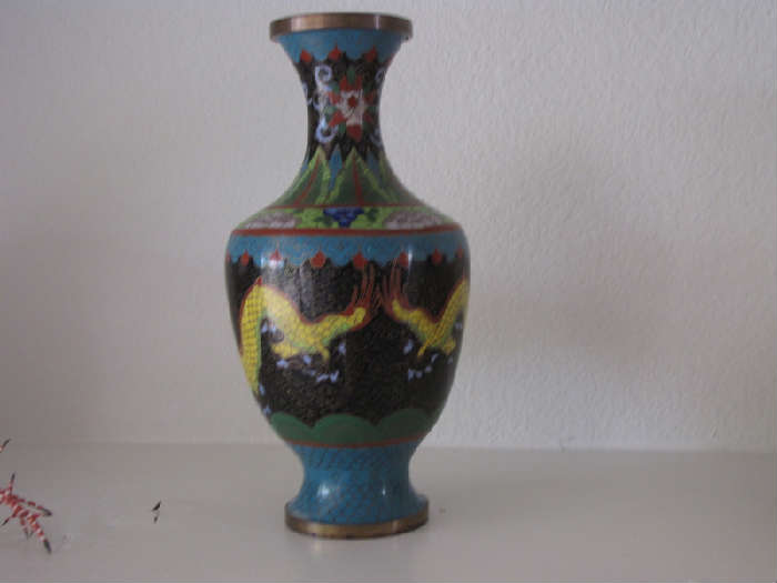 Cloisonne vase picture is not doing it justice - much prettier in person