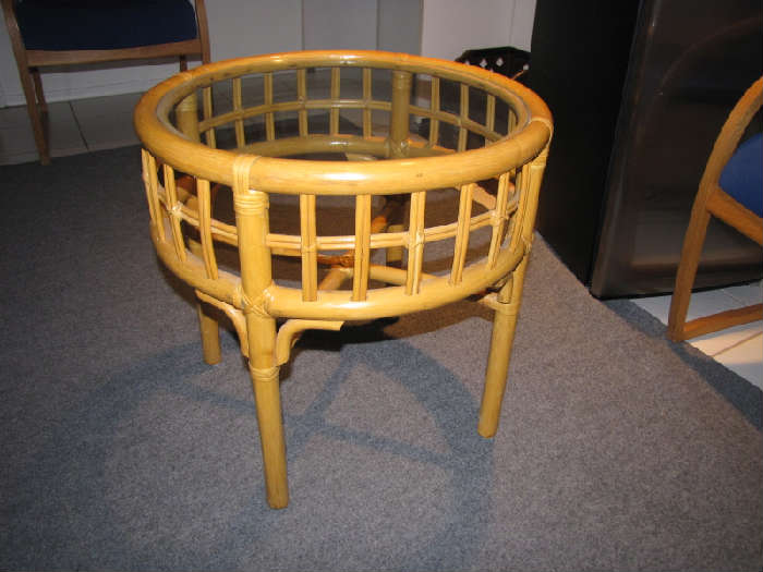 Rattan drum table