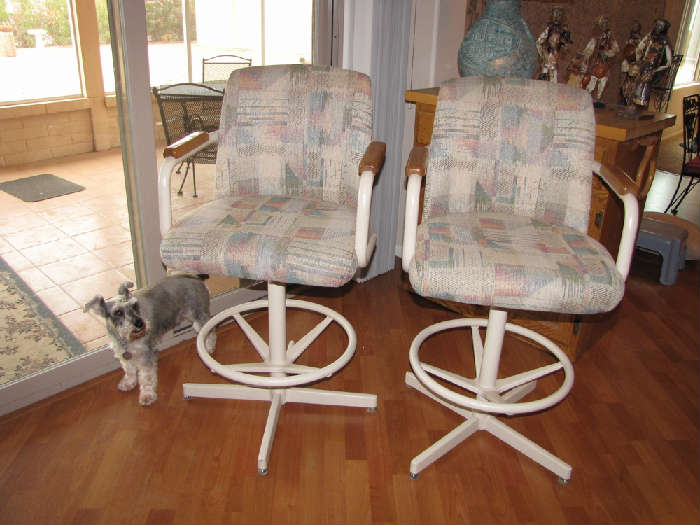 2 bar stools - matches table and 4