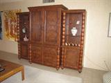 Awesome Rattan Style Wall Unit and Bookshelves