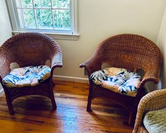 Pair of wicker chairs