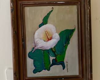 Framed original floral art