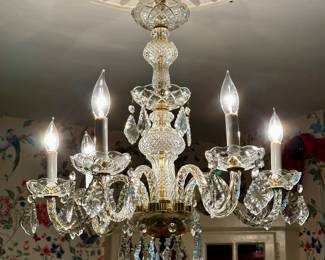 Crystal 6 arm chandelier
