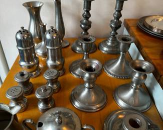 Pewter decor and tableware