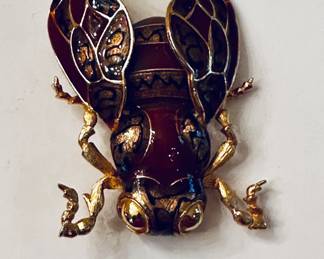 Large vintage bug brooch