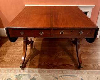 Drop leaf table with 2 drawers 60" x 36" x 29" (with leaves open) leaves 11" in width