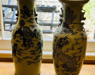 Porcelain balluster vases