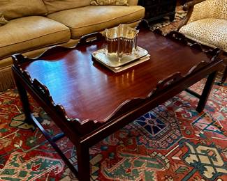 Mahogany butlers coffee table (RUG NOT FOR SALE)