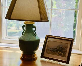 Pair of Celadon Lamps (20th C)