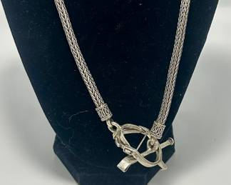 Sterling Stirrup and Crop bracelet and Necklace
