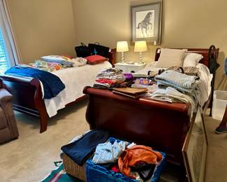 Pair of Twin Beds one with Lift Mattress