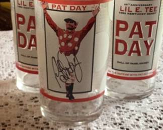 Kentucky Derby Glasses signed by Pat Day