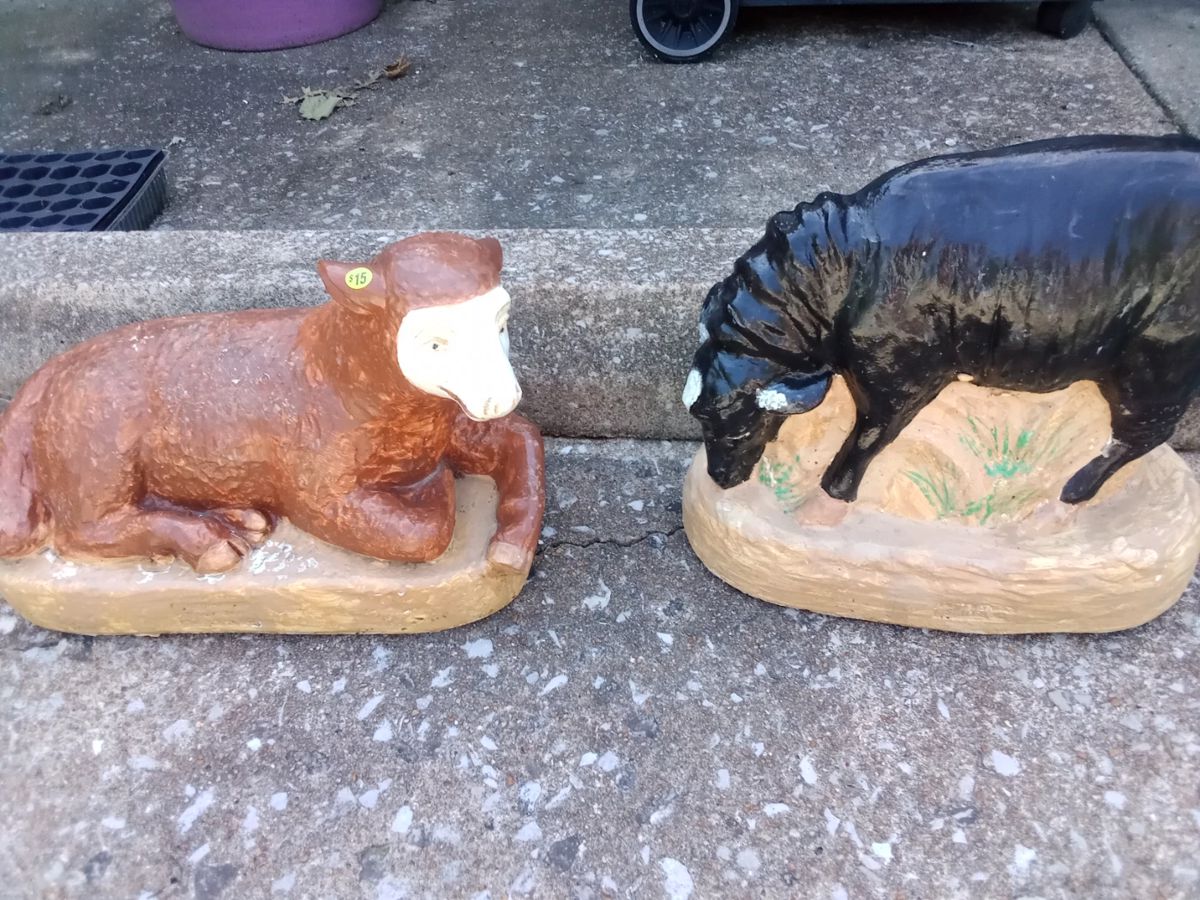 Cement yard decor, Lambs