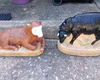 Cement yard decor, Lambs