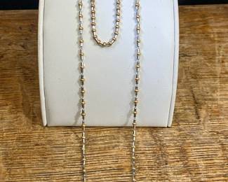 750 Gold Dot And Dash Chain And Bracelet