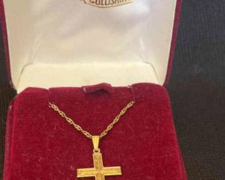 14k Gold Cross Necklace