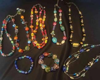 Chicos Colorful Glass Beaded Necklaces
