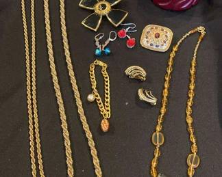 Monet Gold Tone Necklaces Christian Dior ClipOn Earrings And More