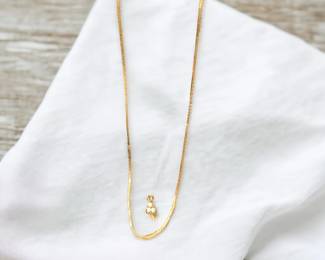 14 K Necklace And Diamond Pendant